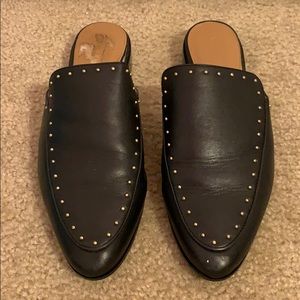 Calvin Klein black studded mule loafers sz 9